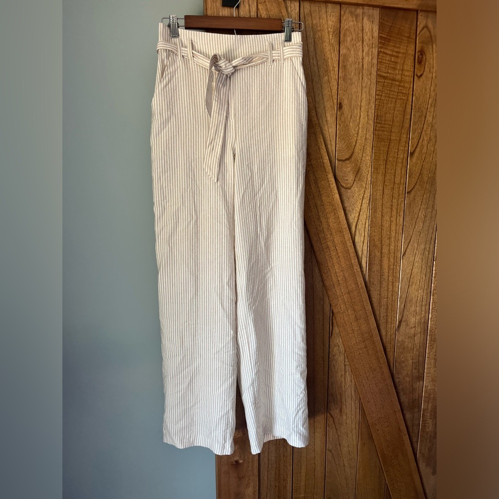 NWT Maurices Striped Wide Leg Pants with Removable Belt